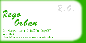 rego orban business card